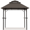 thumbnail image 1 of Alden Design 8*5 FT Grill BBQ Gazebo with Height-adjustable Shelves & 10 S-shaped Hooks for Outdoor, Brown, 1 of 5