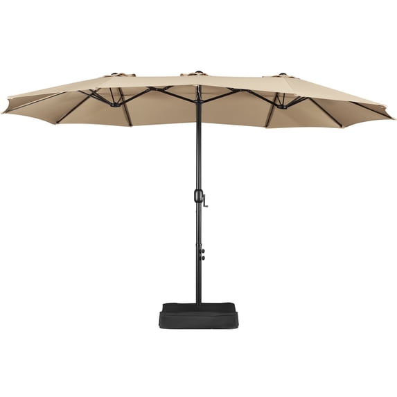 Alden Design 8" Solid Print Decagon Market Patio Umbrella, UV Resistant