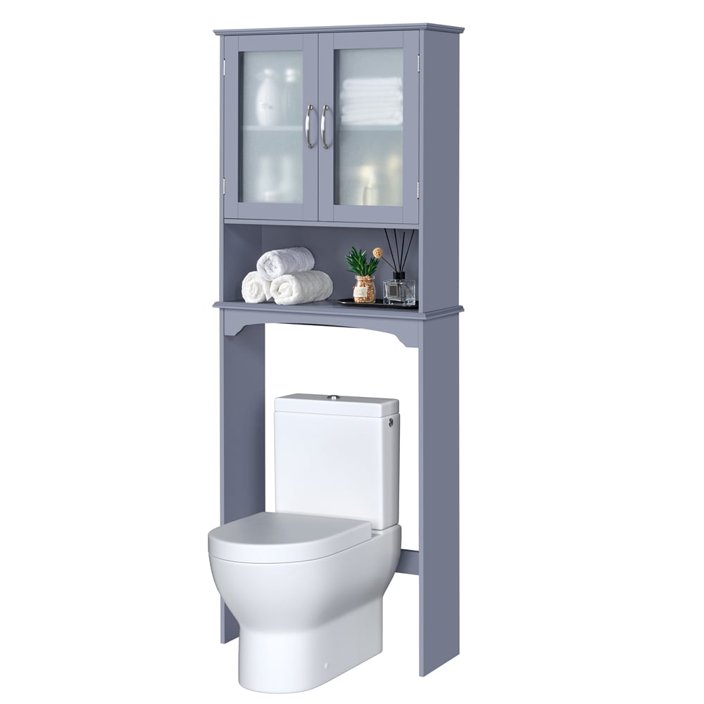 Alden Design 9" Width Over the Toilet Storage Cabinet 3-Shelf for Bathroom, Gray
