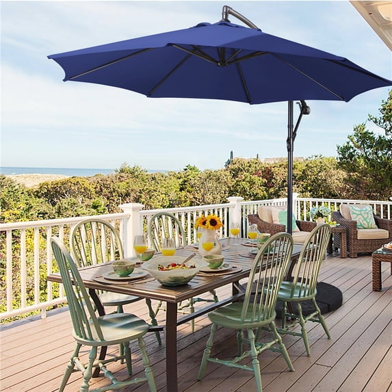 Alden Design 96.5’’ Blue Patio Umbrella, Extra Wide Canopy