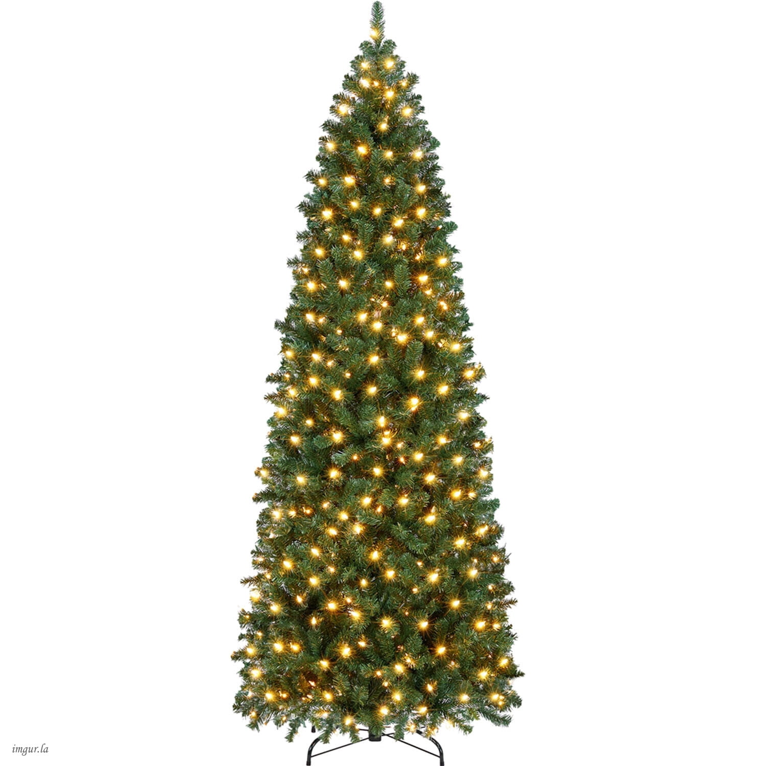 Alden Design 9FT Pre-lit Pencil Artificial Christmas Tree with Stand and 500 LED Lights,Green