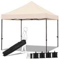 thumbnail image 1 of Alden Design Adjustable 10' x 10' Commercial Pop-up Canopy with Wheeled Carry Bag, Beige, 1 of 9