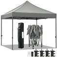 thumbnail image 1 of Alden Design Adjustable 10' x 10' Commercial Pop-up Canopy with Wheeled Carry Bag, Light Gray, 1 of 8