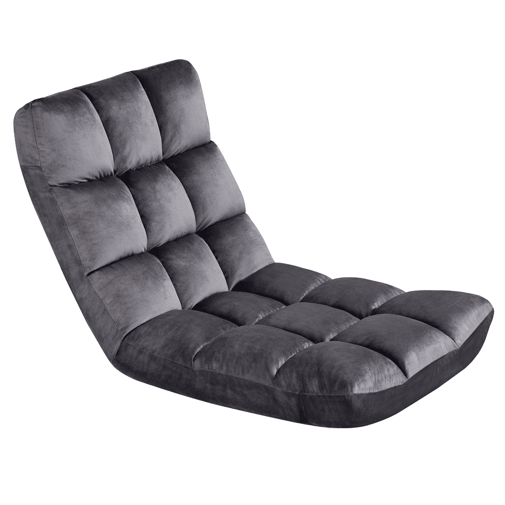 Alden Design Floor Sofa Chair with 14 Adjustable Positions, Gray