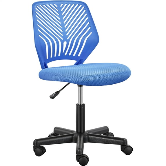 Alden Design Adjustable Armless Mesh Office Chair for Home Office, Blue