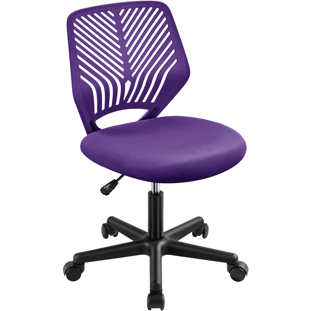 Alden Design Adjustable Armless Mid Back Office Chair, Purple