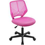 Alden Design Adjustable Armless Mid Back Office Chair, Rose Red