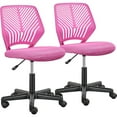 thumbnail image 1 of Alden Design Adjustable Armless Mid Back Office Chair, Set of 2, Rose Red, 1 of 8