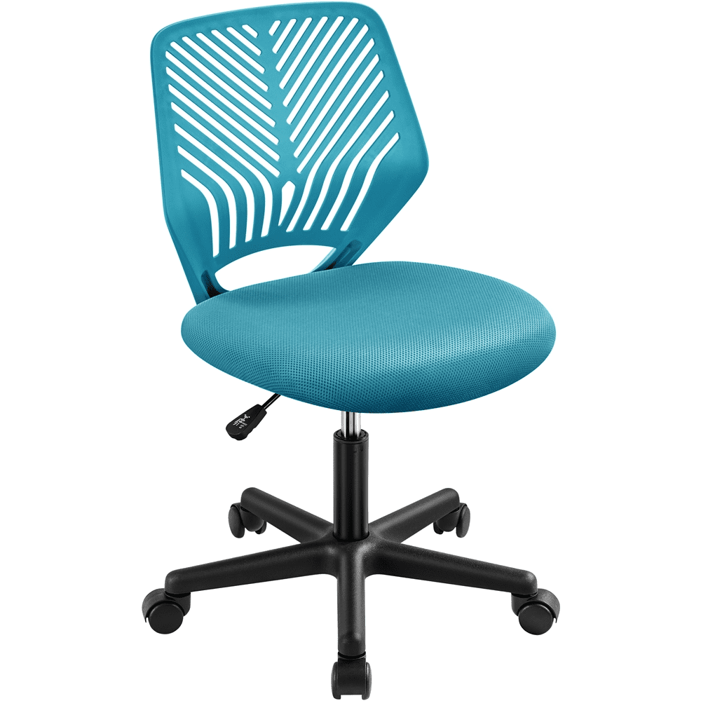 Alden Design Adjustable Armless Mid Back Office Chair, Turquoise