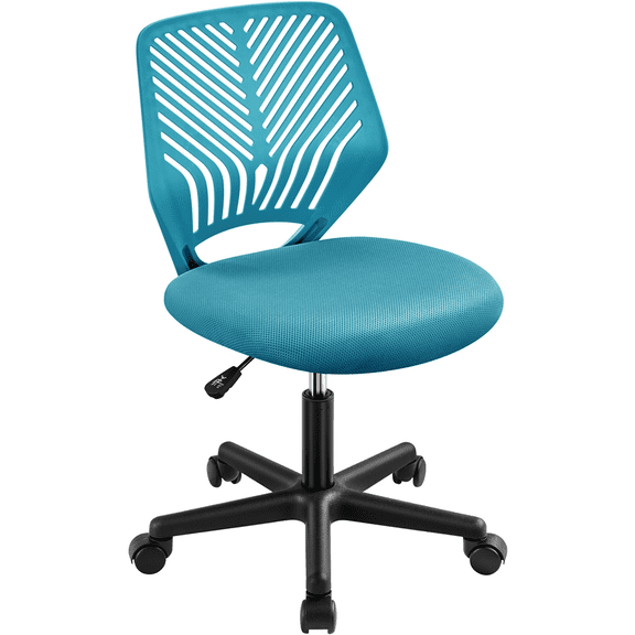 Alden Design Adjustable Armless Mid Back Office Chair, Turquoise