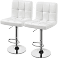thumbnail image 1 of Alden Design Adjustable Bar Stool Modern Faux Leather Counter-Height  Bar Chair, Set of 2, White, 1 of 12