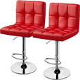 thumbnail image 1 of Alden Design Adjustable Bar Stool Modern Faux Leather Counter-Height Mid-Back Bar Chair, Set of 2, Red, 1 of 13