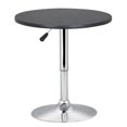 thumbnail image 1 of Alden Design Adjustable Chrome Base Round Swivel Bar Table for Bistro Café, Black, 1 of 9