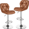 thumbnail image 1 of Alden Design Adjustable Counter-Height Bar Chair Faux Leather Modern Bar Stool,Set of 2, Retro Brown, 1 of 12