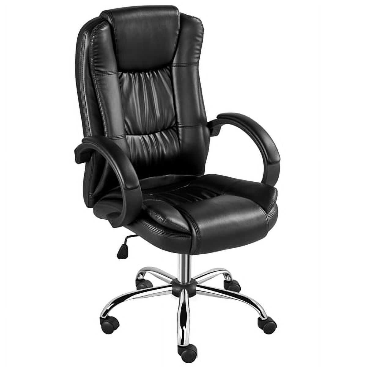 Alden Design Adjustable High Back Ergonomic Faux Leather Swivel Office Chair, Black - image 1 of 13