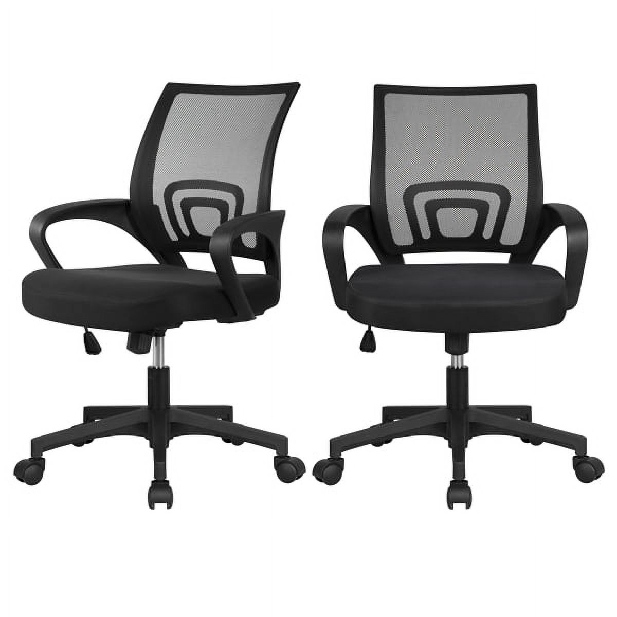 Alden Design Adjustable Mesh Swivel Office Chair with Armrest, Set of 2, Black - image 1 of 12