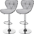 thumbnail image 1 of Alden Design Adjustable Mid-back Faux Leather Counter-Height Bar Stool, Set of 2, Light Gray, 1 of 10