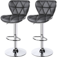 thumbnail image 1 of Alden Design Adjustable Mid-back Faux Leather Counter-Height Bar Stool for Kitchen Counter, Set of 2, Gray, 1 of 9