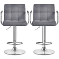 thumbnail image 1 of Alden Design Adjustable Modern Velvet Bar Stools with Swivel, Set of 2, Dark Gray, 1 of 7