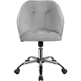 thumbnail image 1 of Alden Design Adjustable Swivel Velvet Desk Chair for Home Office, Light Gray, 1 of 11