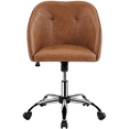 thumbnail image 1 of Alden Design Adjustable Swivel Velvet Desk Chair for Home Office, Retro Brown, 1 of 11