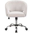 thumbnail image 1 of Alden Design Adjustable Tufted Velvet Office Chair with Barrel Back for Home Office, Cream, 1 of 10
