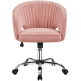 thumbnail image 1 of Alden Design Adjustable Tufted Velvet Office Chair with Barrel Back for Home Office, Pink, 1 of 10