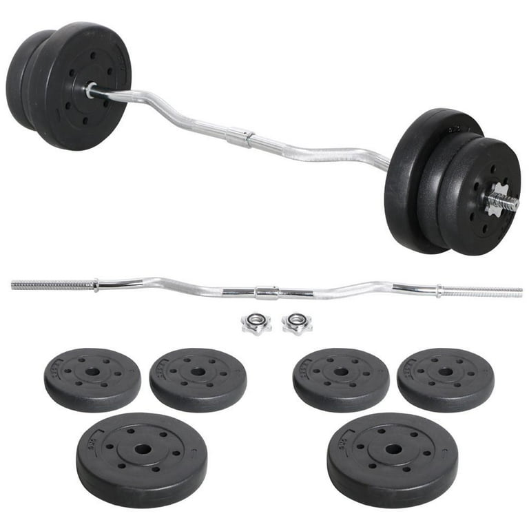 Alden Design 55 lb Barbell Dumbbell Weightlifting Set Lifting Exercise Curl Bar for Home Gym Walmart