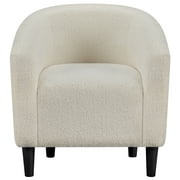 Alden Design Barrel Accent Chair Polyester Boucle Upholstery, Ivory