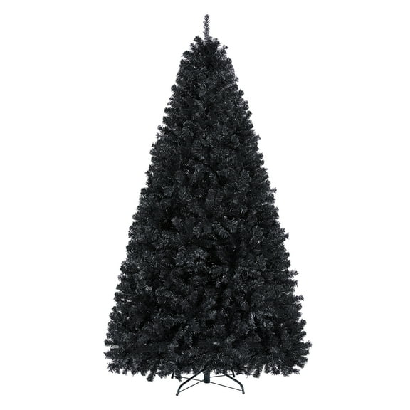 Alden Design Black Unlit Spruce Foldable Christmas Tree, 7.5'