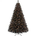 thumbnail image 1 of Alden Design Clear Prelit Incandescent Black Hinged Spruce Artificial Christmas Tree, 7.5', 1 of 12