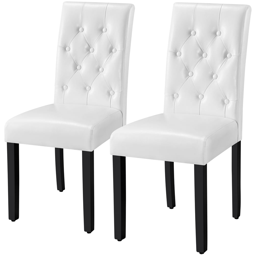 Alden Design Dining Chair, Set of 2, White