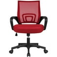 thumbnail image 1 of Alden Design Ergonomic Adjustable Mid Back Mesh Swivel Office Chair with Armrests, Red, 1 of 10
