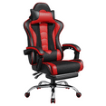 thumbnail image 1 of Alden Design Ergonomic Gaming Chair with Slide Out Footrest, Black/Red, 1 of 12