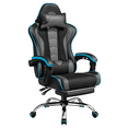 thumbnail image 1 of Alden Design Ergonomic High Back Gaming Chair with Massage Lumbar Pillow and Padded Armrests, Black/Gray, 1 of 11