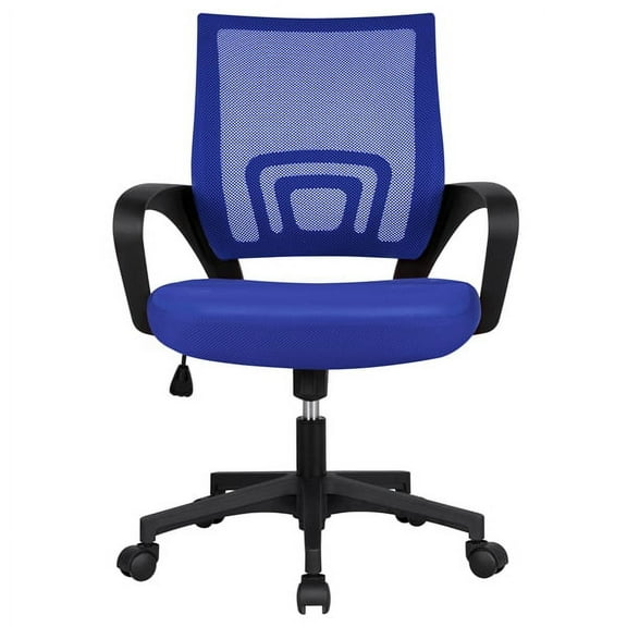 Alden Design Ergonomic Mesh Chair Adjustable Mid Back Office Chair with Armrests, Blue