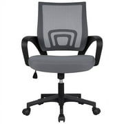 SMILEMART Alden Design Ergonomic Swivel Adjustable Mid Back Mesh Office Chair with Armrests, Dark Gray