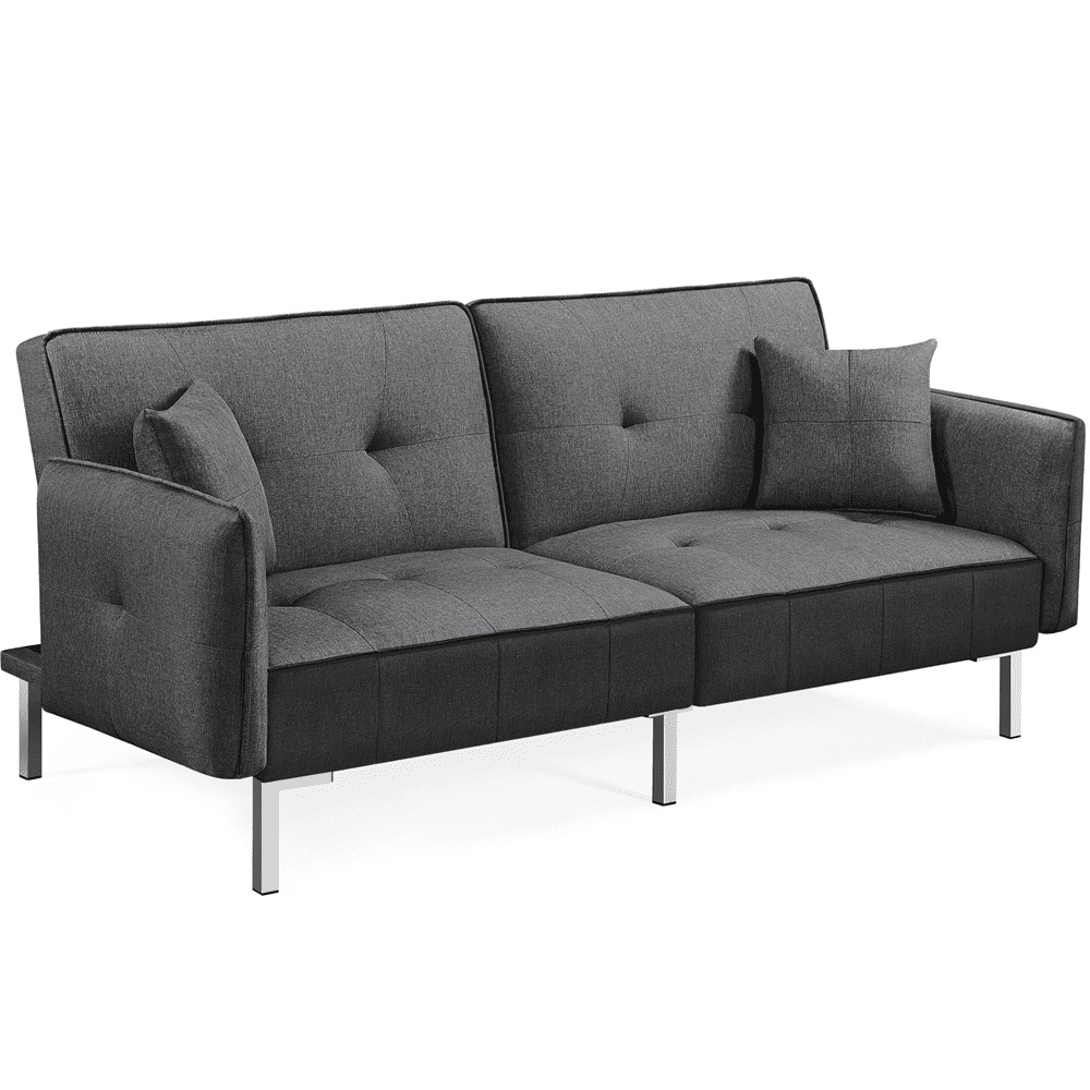 4416K by Global Trade Unlimited - BLACK PVC CLICK-CLACK FUTON SOFA