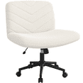 thumbnail image 1 of Alden Design Fabric Swivel Desk Chair with Wheels, Ivory, 1 of 9