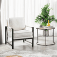 thumbnail image 1 of Alden Design Boucle Fabric Modern Accent Chair with Metal Arms for Livingroom, Ivory, 1 of 9