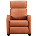 Alden Design Faux Leather Push Back Theater Recliner Chair with