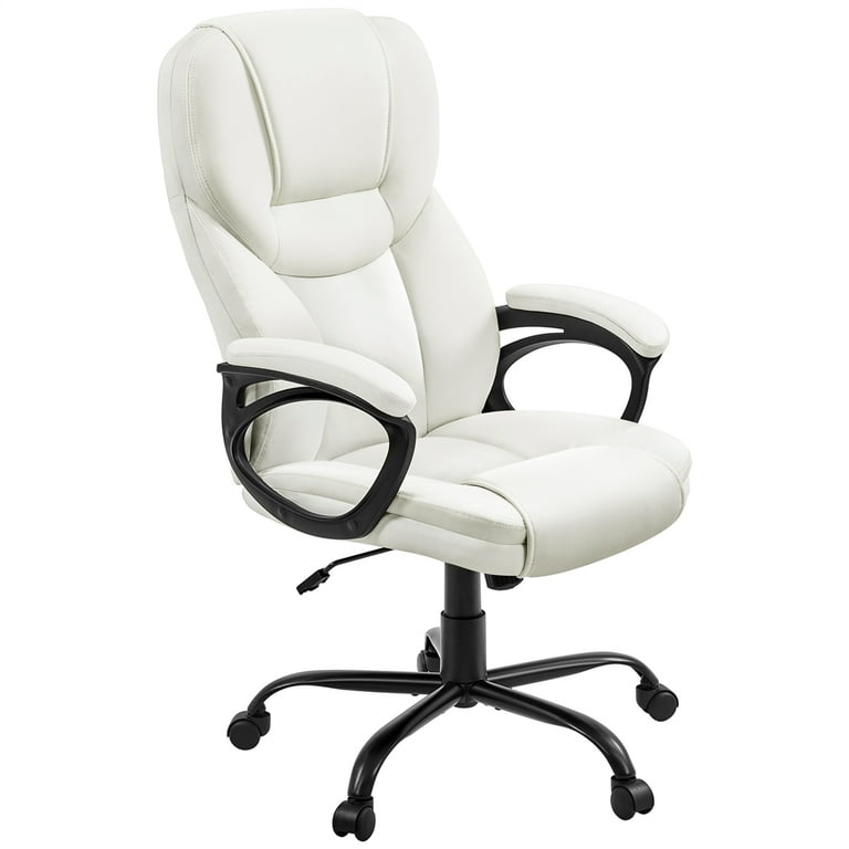 Alden Design Faux Leather Swivel Office Chair with Ergonomic High