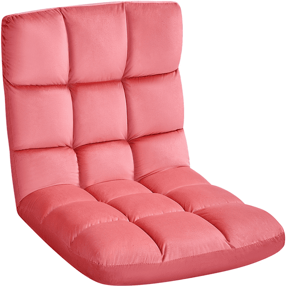 Alden Design Floor Folding Gaming Sofa Chair with 14 Adjustable Positions, Pink