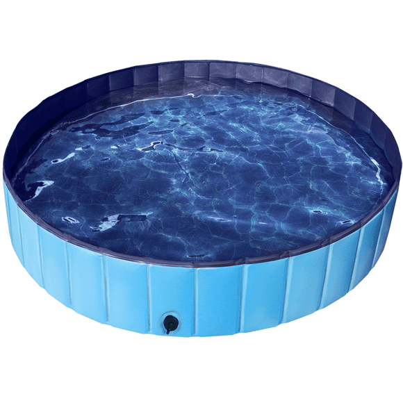Alden Design Foldable Indoor/Outdoor Pet Swimming Pool, Bath Tub, Wading Pool for Dogs and Cat, Blue, XXXL, 71"