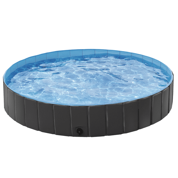 Alden Design , 71" Foldable Pet Swimming Pool for Dogs, Black