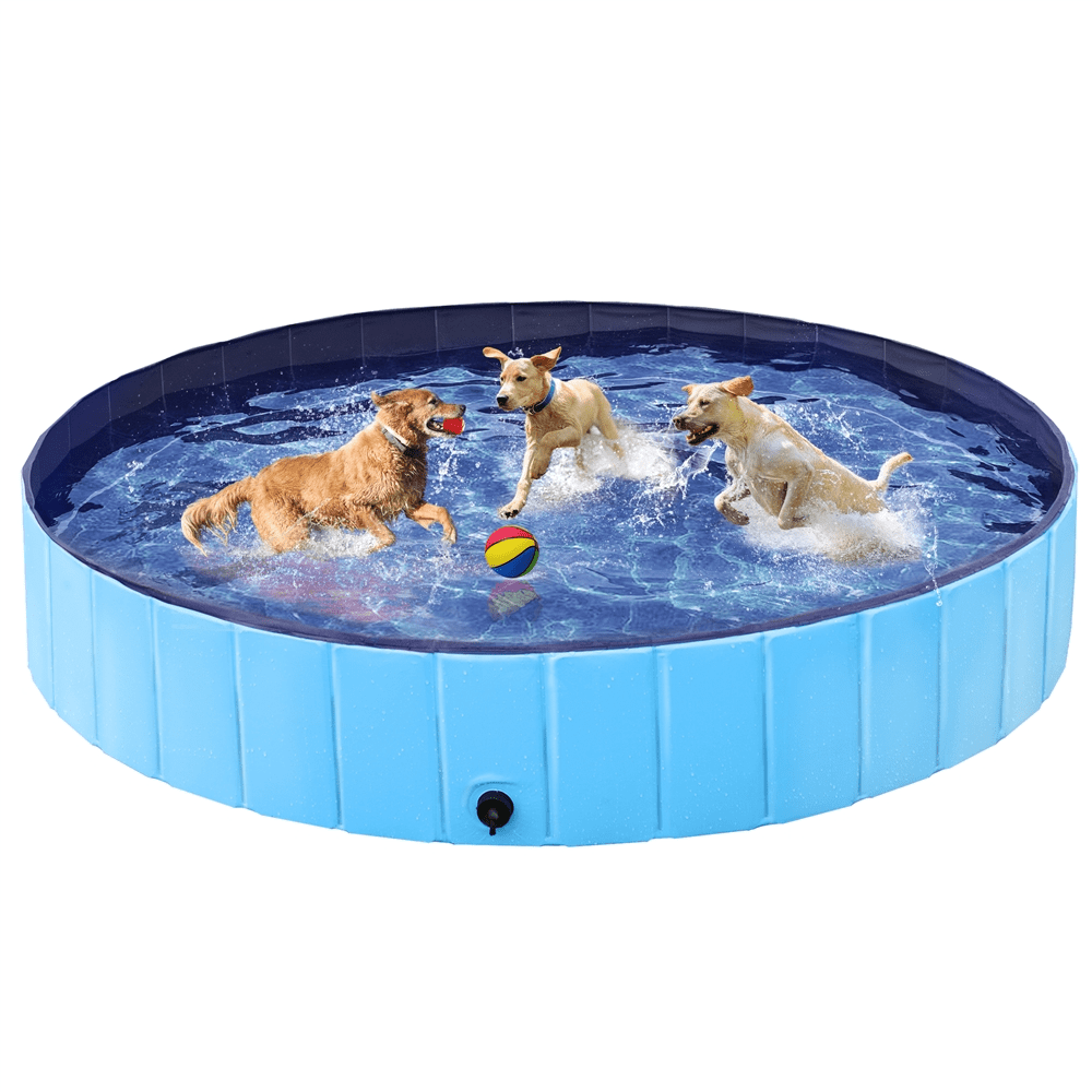 Alden Design Foldable Indoor/Outdoor Pet Swimming Pool Bath Tub for Dogs and Cats, Blue, XXXXL