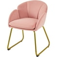 thumbnail image 1 of Alden Design Glam Velvet Accent Chair with Golden Metal Legs, Pink, 1 of 10