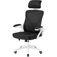 thumbnail image 1 of Alden Design High Back Ergonomic Mesh Office Chair with Adjustable Padded Headrest, White/Black, 1 of 11