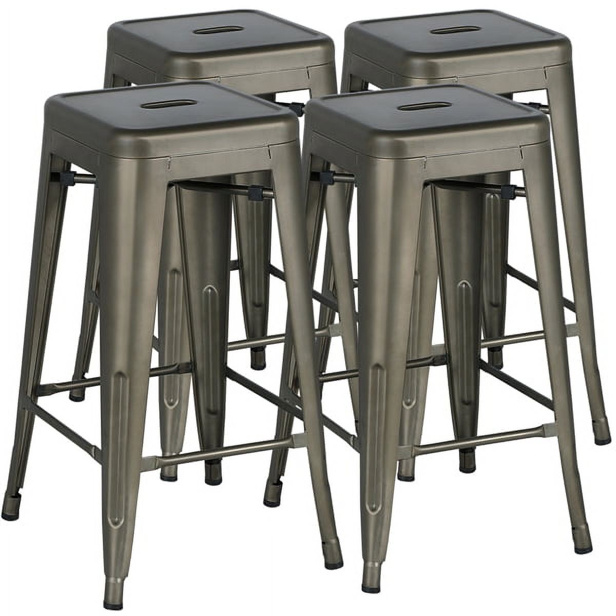 Coaster Industrial Bar Stool, Light Gunmetal Finish