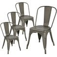 thumbnail image 1 of Alden Design Industrial Modern Metal Dining Chairs, Set of 4, Gunmetal Gray, 1 of 11
